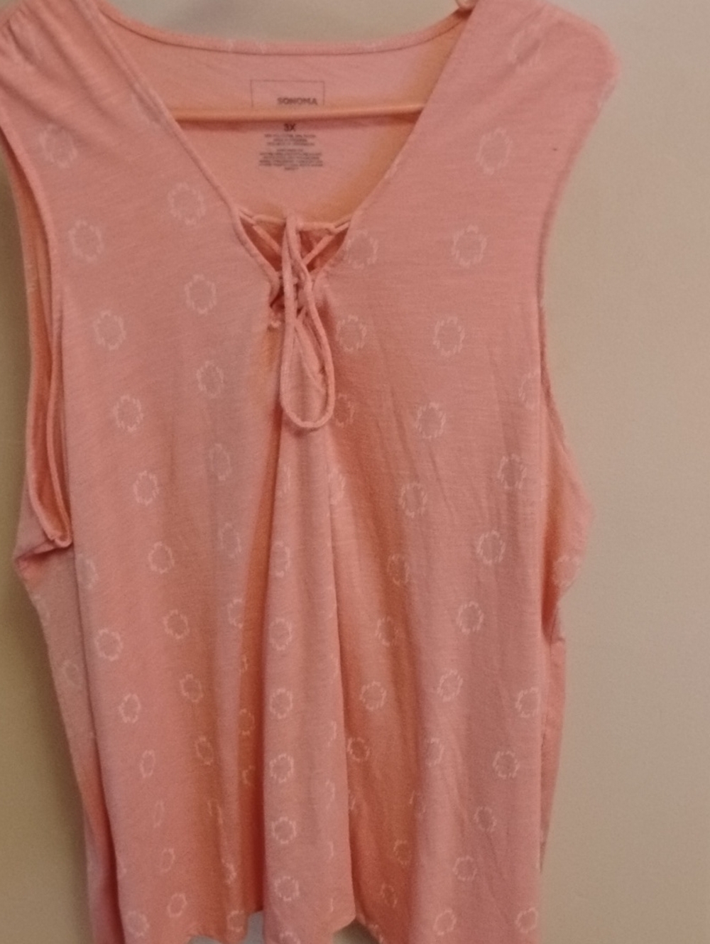 Sonoma Pink Lace-Up Sleeveless Top